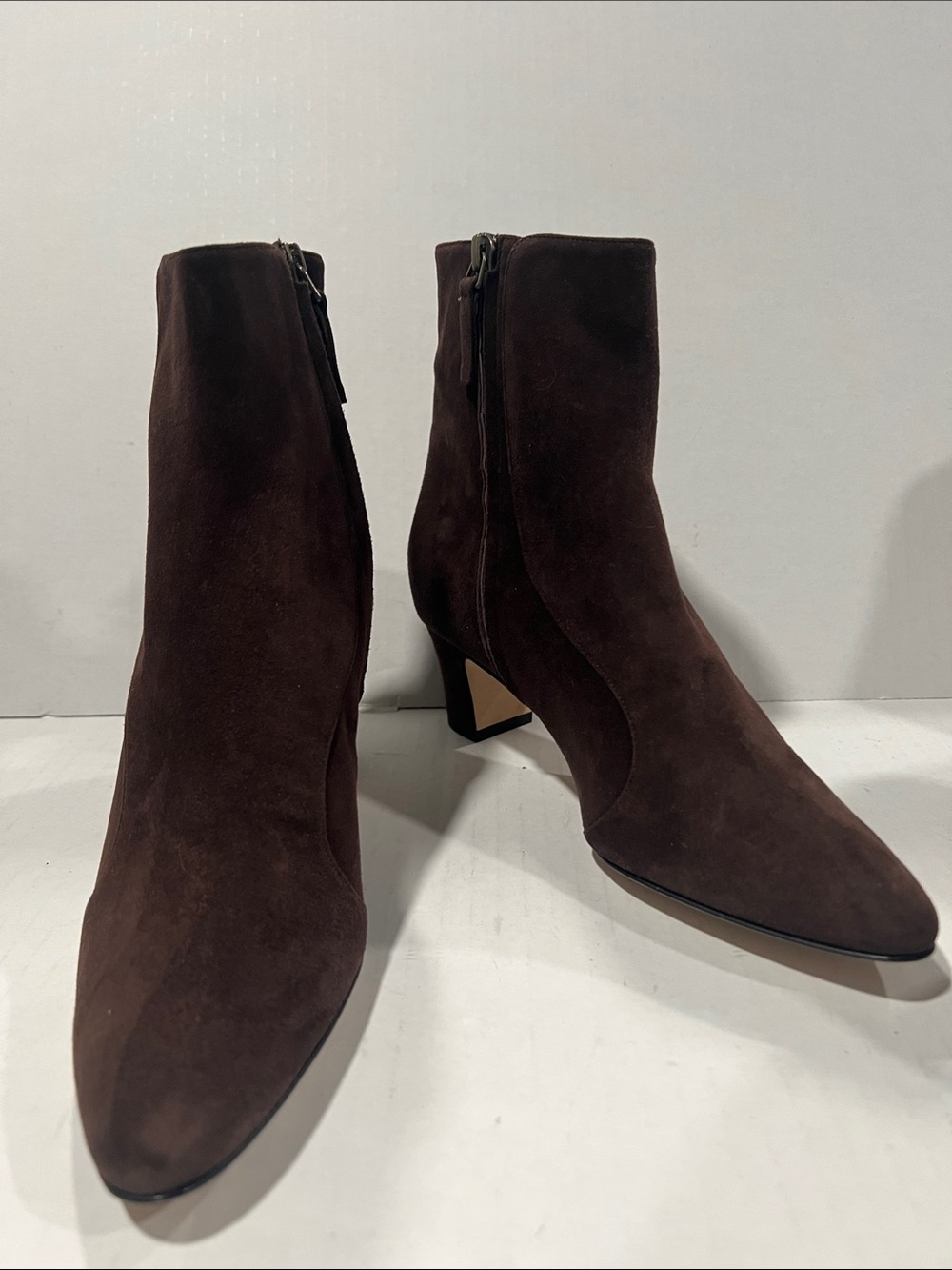 MYCONIA Brown Suede Round Toe Ankle Boots 
$1,265 Sz 36